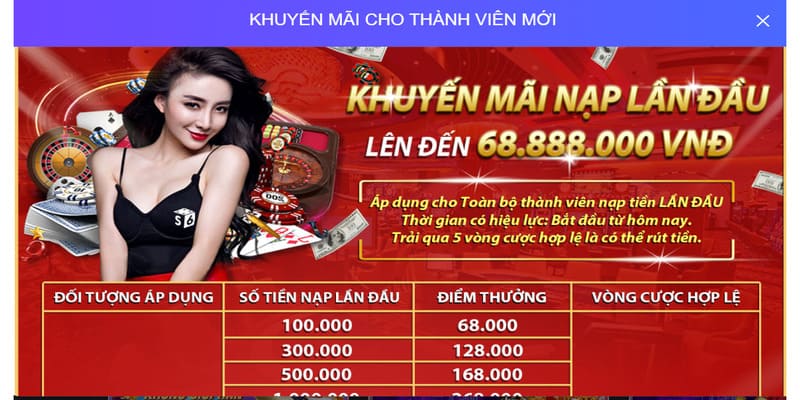 Khuyến mãi nạp lần đầu dành cho tân binh siêu HOT tại S666