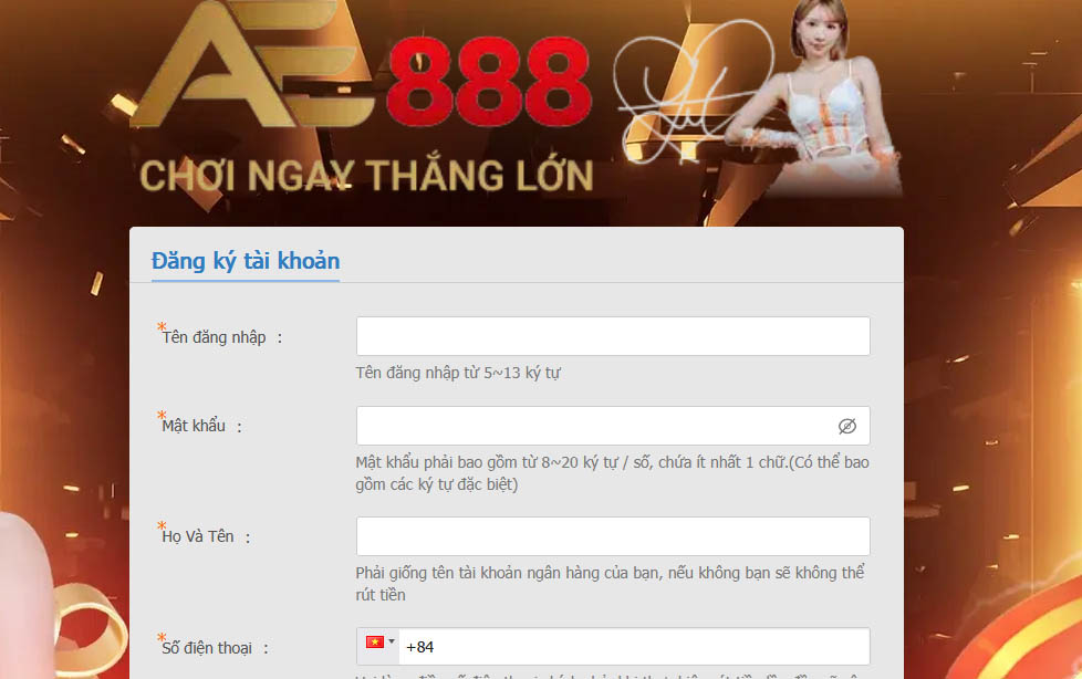 Cách đăng ký ae888