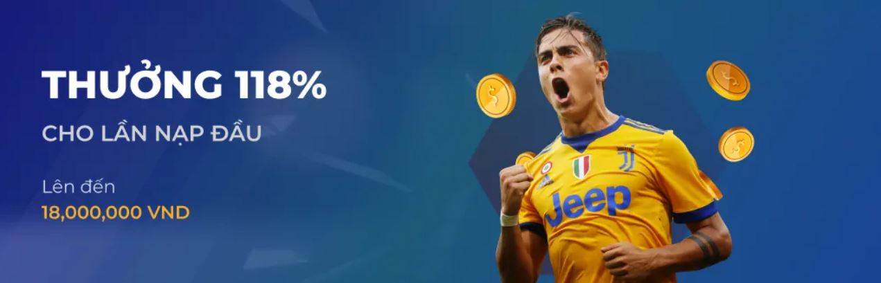 Ưu đãi thưởng lên tới 118%