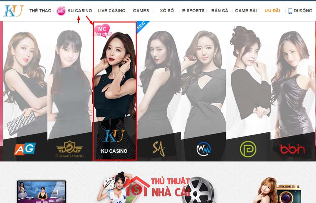 Giao diện sảnh KU Casino - KUBET