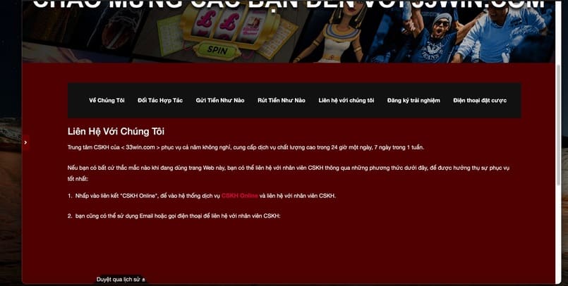 Cách liên hệ với nhà cái 33Win khi cần được giải đáp