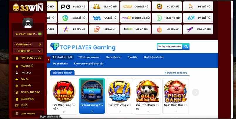 Slots là một trong những trò chơi phổ biến được tìm thấy trong sòng bạc 33Win