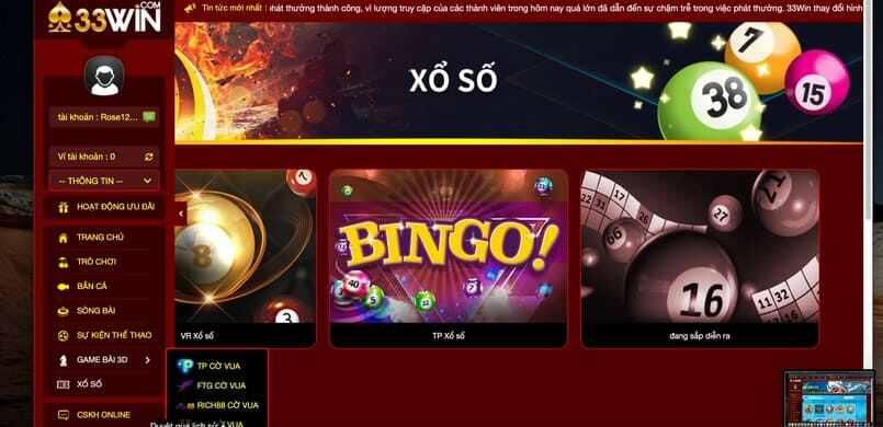 Xổ số online cùng với 33Win