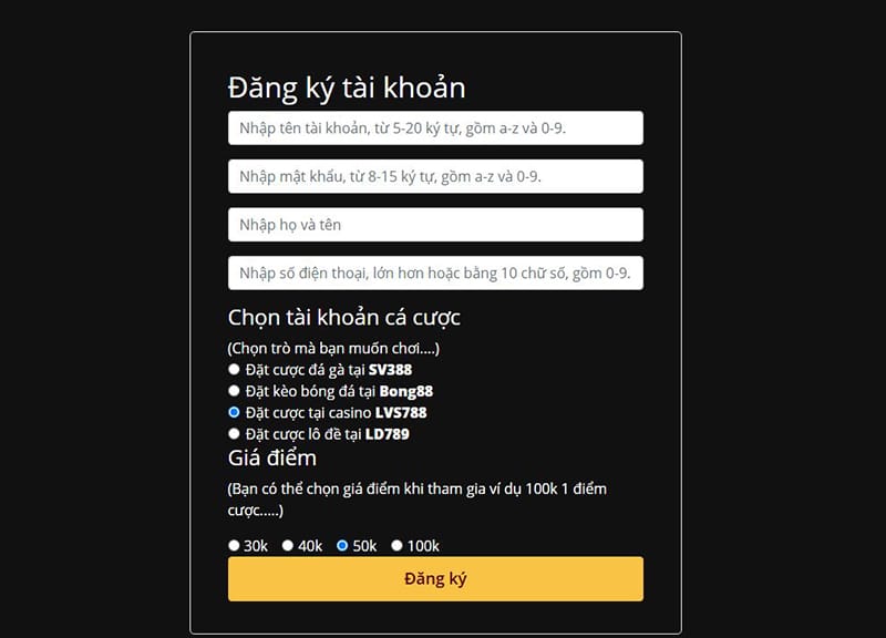 Cách đăng ký LVG788 chi tiết nhất