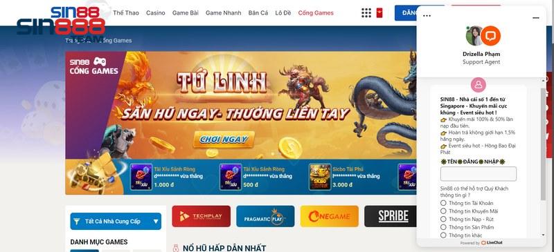 Liên hệ hỗ trợ tại trang cược Sin88