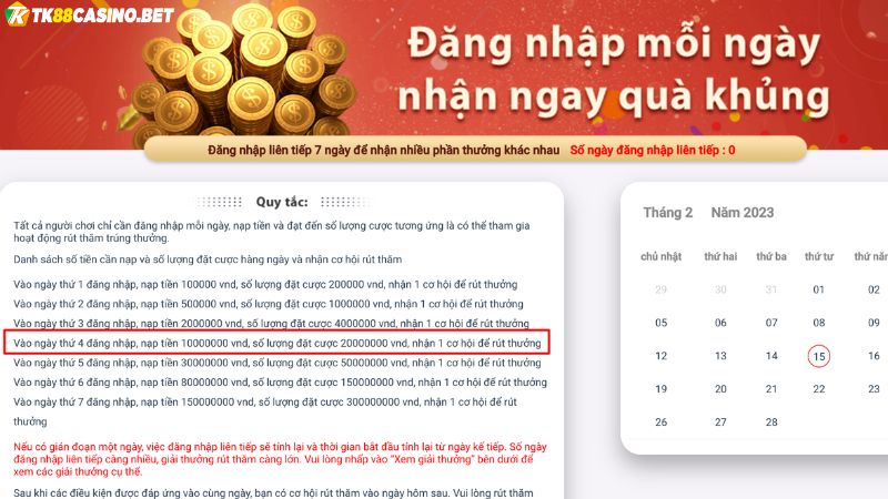 Ngày 4 nhận thưởng cao nhất lên đến gần 400000 đồng